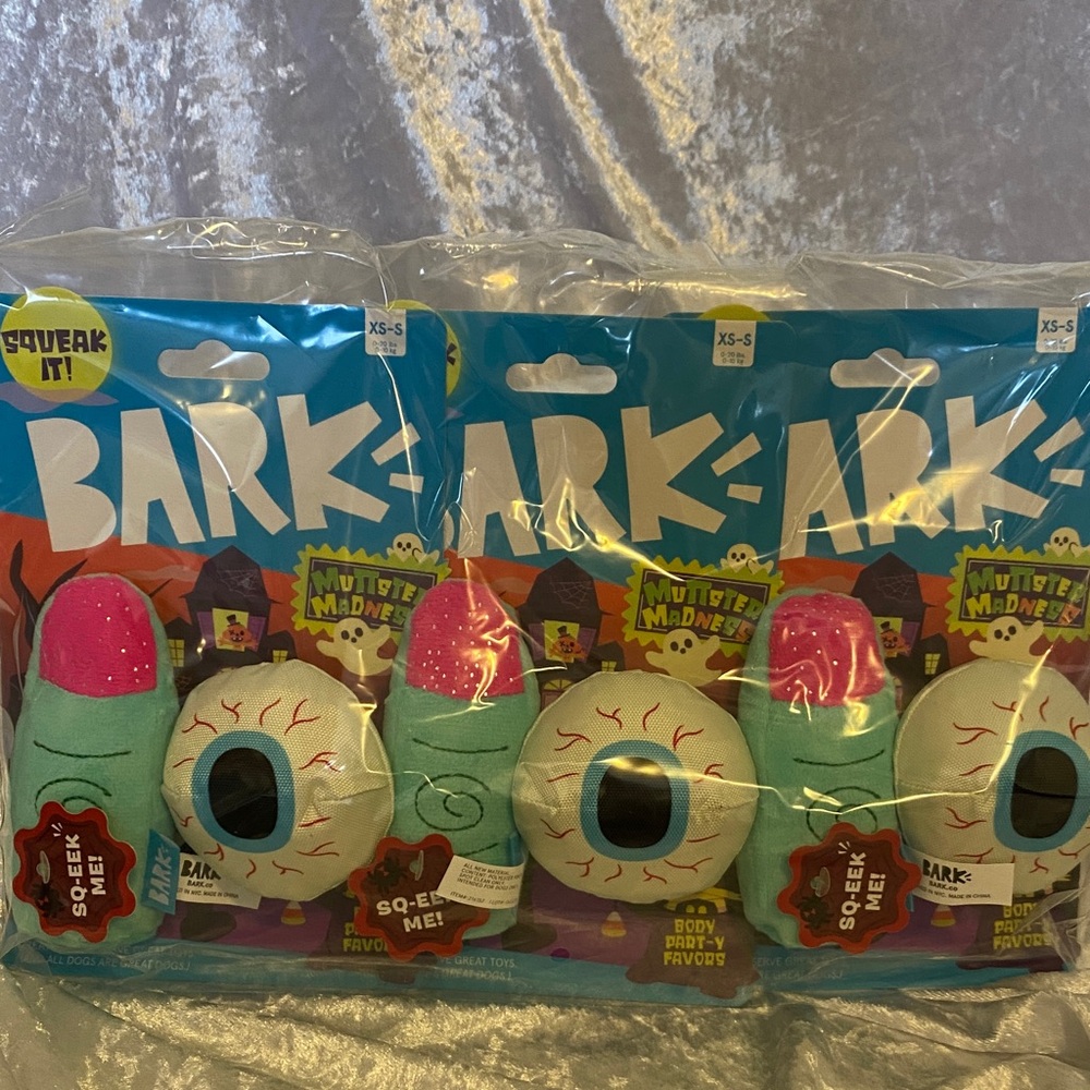 Bark Colorful Squeaky Eye Toys, muttster madness.